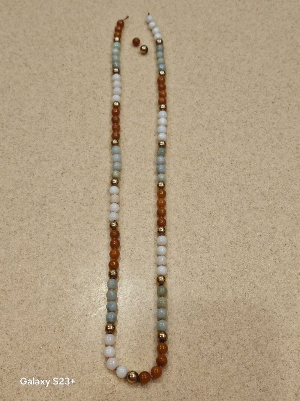 AS IS VINTAGE ESTATE GUMPS MULTI COLOR JADE 14K GOLD BEAD 33" NECKLACE STRAND 96